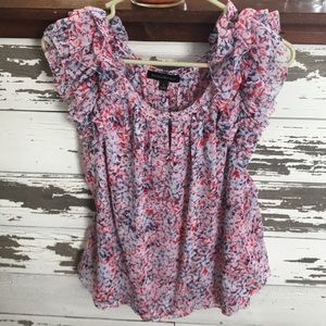Ruffle sleeve banana republic blouse